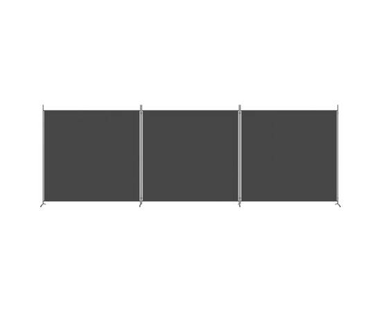 Paravan de cameră cu 3 panouri, negru, 525x180 cm, textil, 3 image