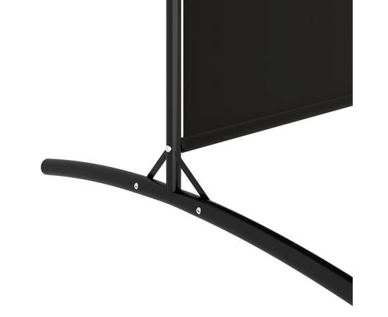 Paravan de cameră cu 3 panouri, negru, 525x180 cm, textil, 7 image