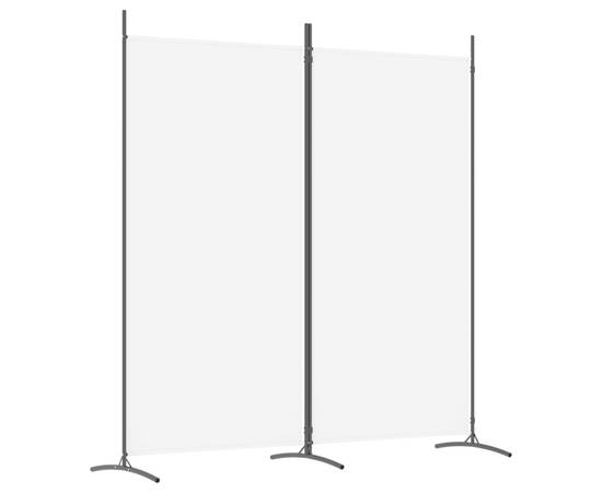Paravan de cameră cu 2 panouri, alb, 175x180 cm, textil, 2 image