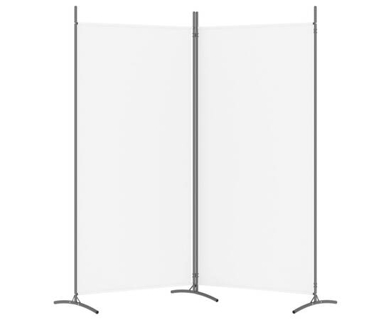 Paravan de cameră cu 2 panouri, alb, 175x180 cm, textil, 5 image