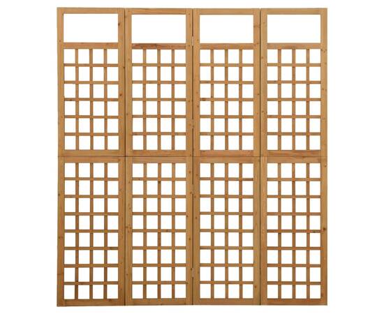 Separator cameră cu 4 panouri, 161x180 cm, nuiele lemn brad, 2 image