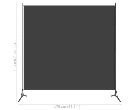 Separator de cameră, negru, 175x180 cm, textil, 5 image