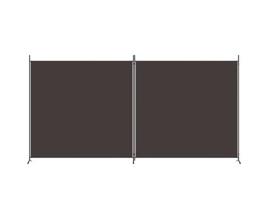 Paravan de cameră cu 2 panouri, maro, 348x180 cm, textil, 3 image