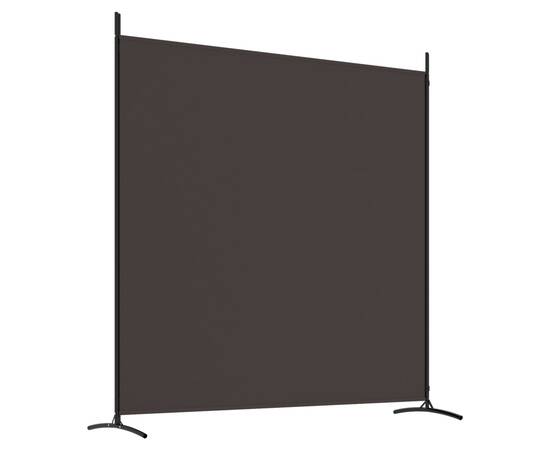 Paravan de cameră cu 2 panouri, maro, 348x180 cm, textil, 6 image
