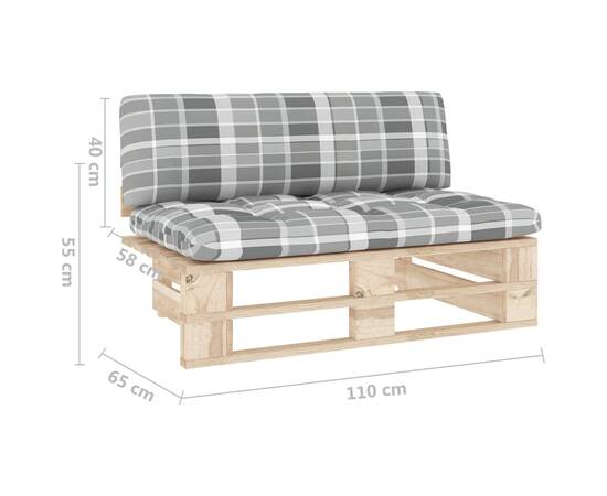 Canapea de mijloc de grădină din paleți, lemn de pin tratat, 6 image
