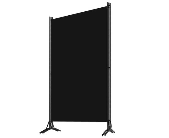 Paravan de cameră cu 3 panouri, negru, 260 x 180 cm, textil, 3 image