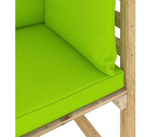 Canapea de grădină colțar cu perne, lemn de pin verde tratat, 6 image