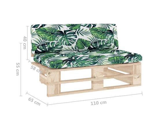 Canapea de mijloc de grădină din paleți, lemn de pin tratat, 6 image