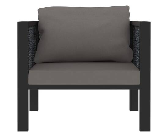 Canapea modulară cu pernă, antracit, poliratan, 2 image
