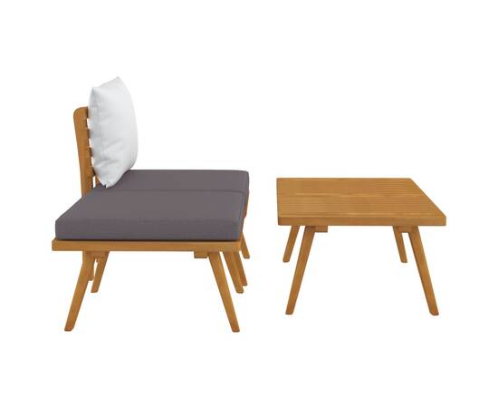 Set mobilier de grădină cu perne, 3 piese, lemn masiv acacia, 4 image