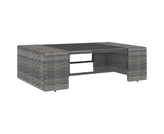 Set mobilier de grădină, 3 piese, gri, poliratan, 3 image