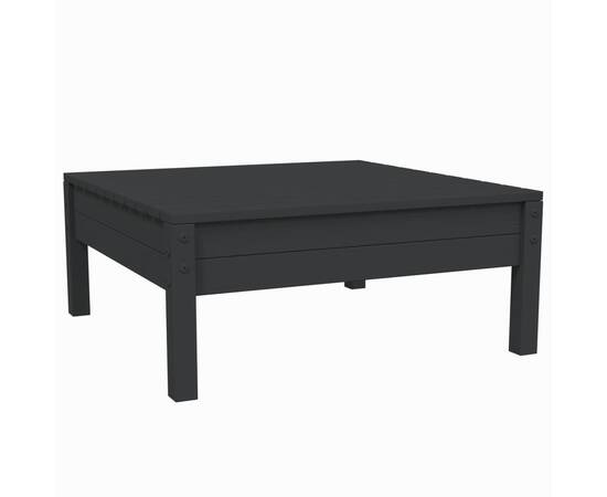 Set mobilier grădină cu perne, 3 piese, negru, lemn masiv pin, 5 image