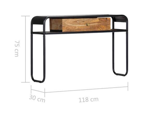 Masă consolă, 118 x 30 x 75 cm, lemn masiv de mango, 8 image