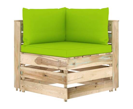 Canapea de colț modulară cu perne, lemn verde tratat, 2 image