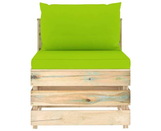 Canapea de mijloc modulară cu perne, lemn verde tratat, 2 image