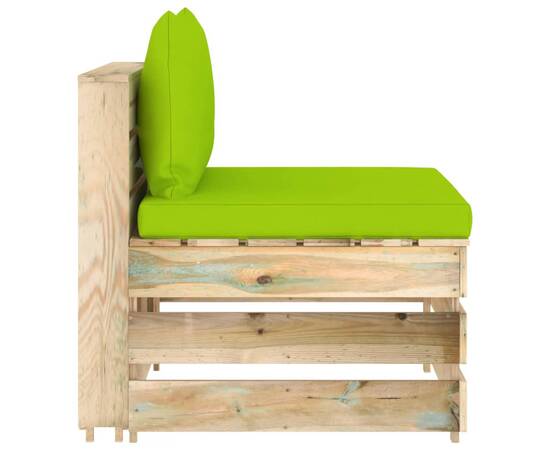 Canapea de mijloc modulară cu perne, lemn verde tratat, 3 image