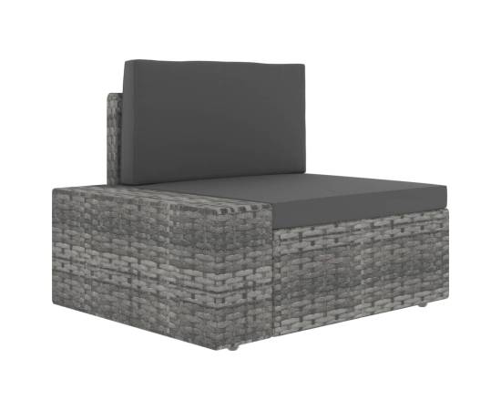 Canapea modulară cu 2 locuri, gri, poliratan, 7 image