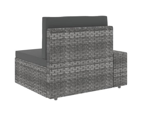 Canapea modulară cu 2 locuri, gri, poliratan, 10 image