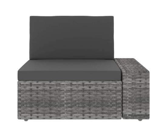 Canapea modulară cu 2 locuri, gri, poliratan, 4 image