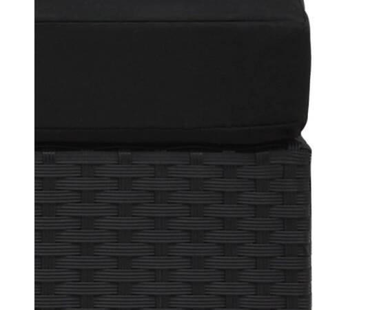 Canapea modulară cu 2 locuri, negru, poliratan, 6 image