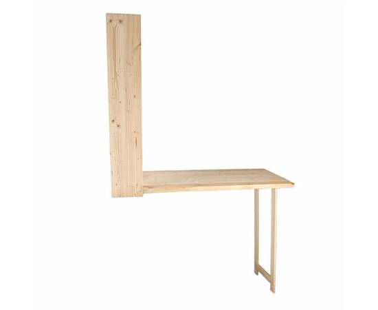 Esschert design masă de bar de perete cu raft rabatabil, natural, l, 10 image