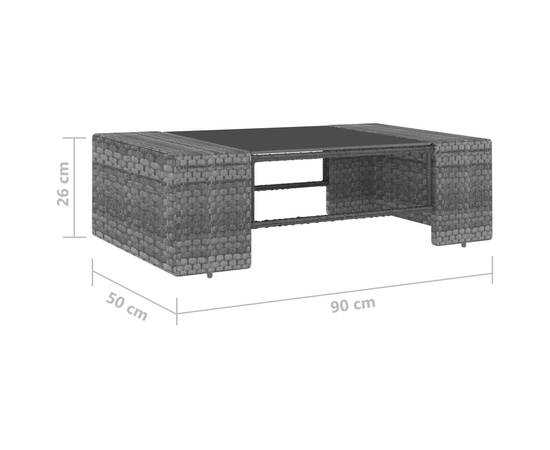 Set mobilier de grădină, 2 piese, gri, poliratan, 10 image