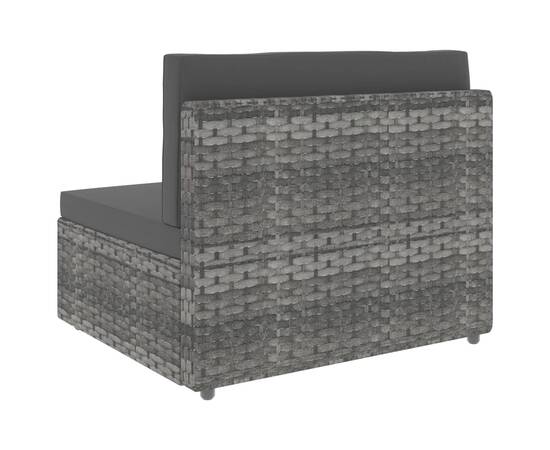 Set mobilier de grădină, 2 piese, gri, poliratan, 8 image