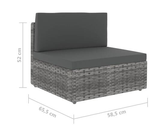 Set mobilier de grădină, 2 piese, gri, poliratan, 11 image