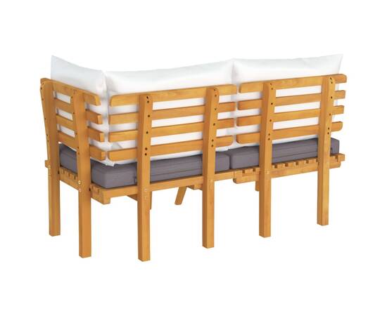 Set mobilier de grădină cu perne, 2 piese, lemn masiv de acacia, 5 image