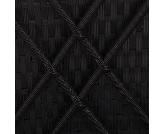 Șezlong/canapea rabatabilă cu perne, negru, poliratan, 8 image