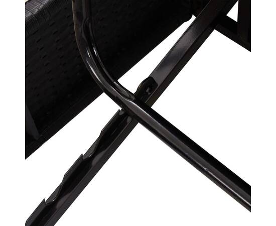 Șezlong/canapea rabatabilă cu perne, negru, poliratan, 7 image