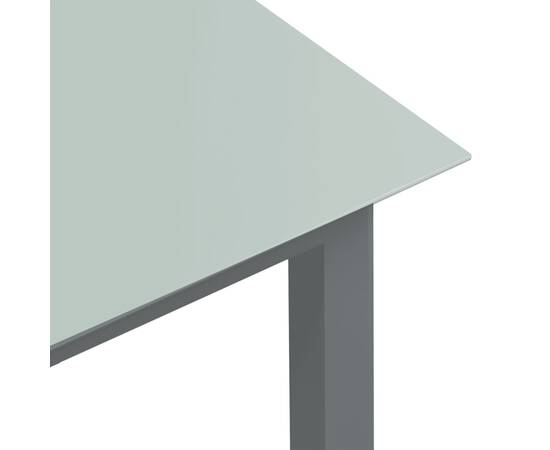 Masă de grădină, gri deschis, 150x90x74 cm, aluminiu și sticlă, 4 image