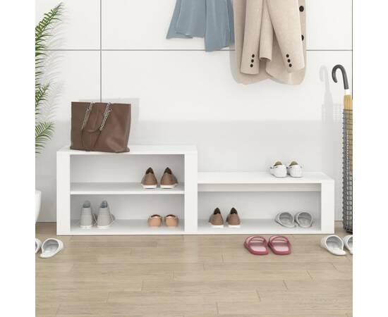 Pantofar, alb, 150x35x45 cm, lemn compozit, 3 image