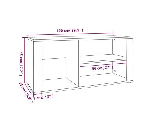 Pantofar, stejar maro, 100x35x45 cm, lemn compozit, 8 image