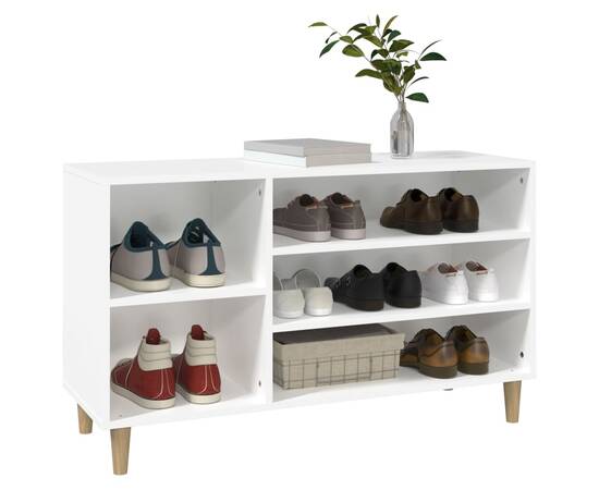 Pantofar, alb, 102x36x60 cm, lemn compozit, 4 image