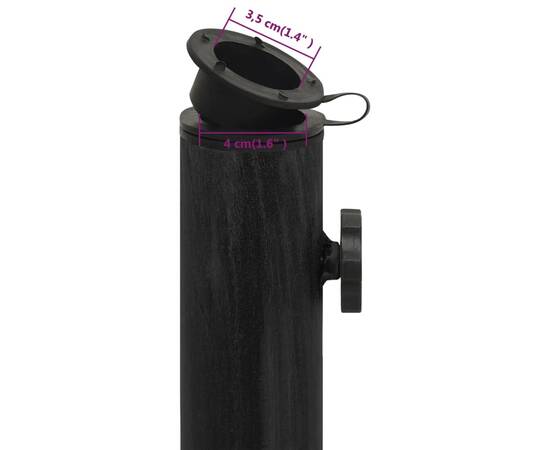 Bază de umbrelă, negru, 44x44x31, fontă, 7 image