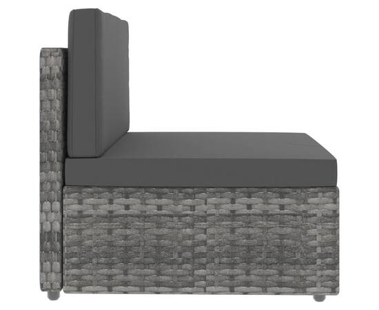 Canapea modulară cu 2 locuri, gri, poliratan, 5 image