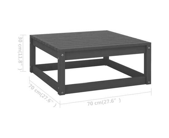 Set mobilier grădină cu perne, 2 piese, negru, lemn masiv pin, 9 image