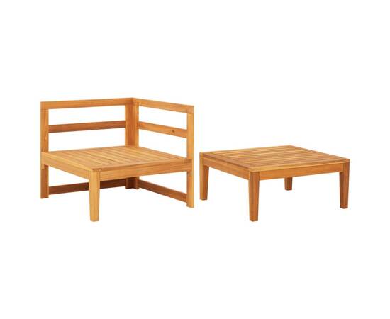 Set mobilier grădină cu perne gri închis, 2 piese, lemn acacia, 3 image