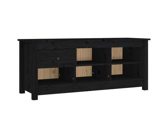 Dulap pentru pantofi, negru, 110x38x45,5 cm, lemn masiv pin, 2 image