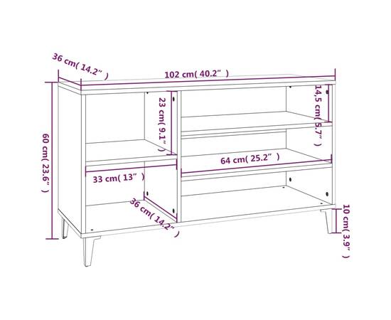 Pantofar, gri sonoma, 102x36x60 cm, lemn prelucrat, 8 image