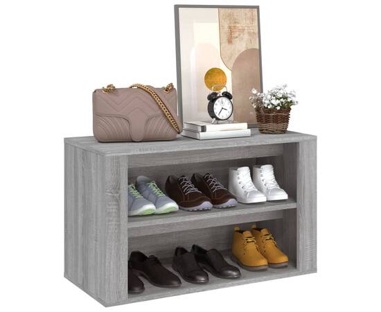 Pantofar, gri sonoma, 75x35x45 cm, lemn compozit, 4 image
