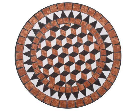 Masă de bistro mozaic, maro, 60 cm, ceramică, 5 image