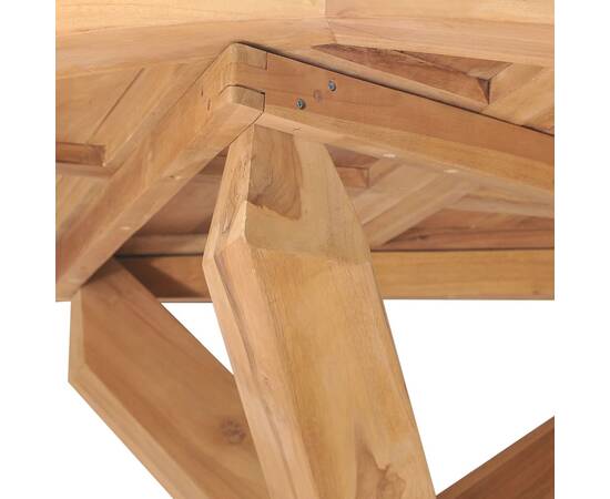 Masă de grădină, Ø110x75 cm, lemn masiv de tec, 5 image