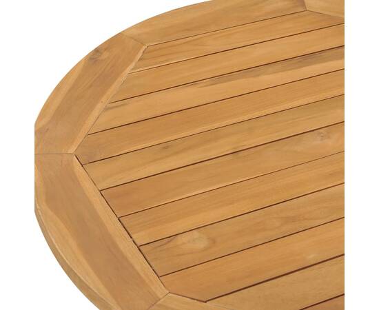 Masă de grădină, Ø90x75 cm, lemn masiv de tec, 4 image
