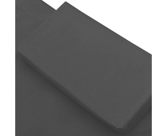 Pat șezlong de exterior, negru, material textil, 5 image