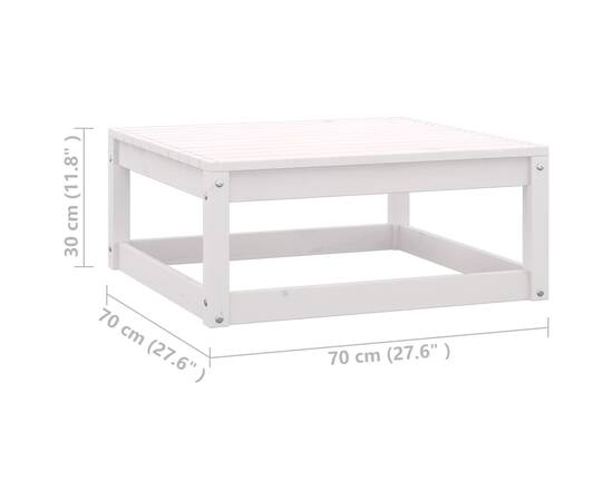 Set mobilier de grădină cu perne, 3 piese, alb, lemn masiv pin, 9 image