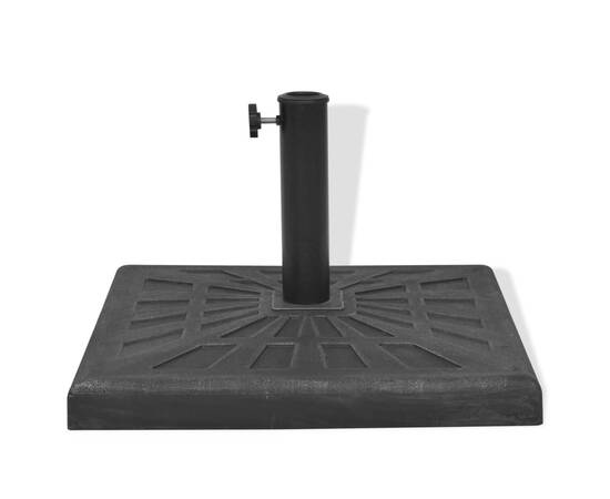 Suport umbrelă de soare, rășină, pătrat, negru, 12 kg, 4 image