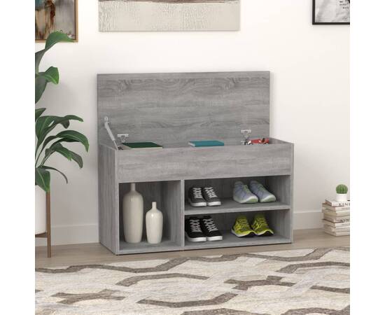 Bancă pentru pantofi stejar sonoma 80x30x45 cm lemn prelucrat