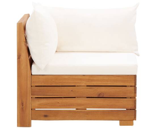 Canapea colț modulară cu perne, 1 buc., lemn masiv de acacia, 2 image